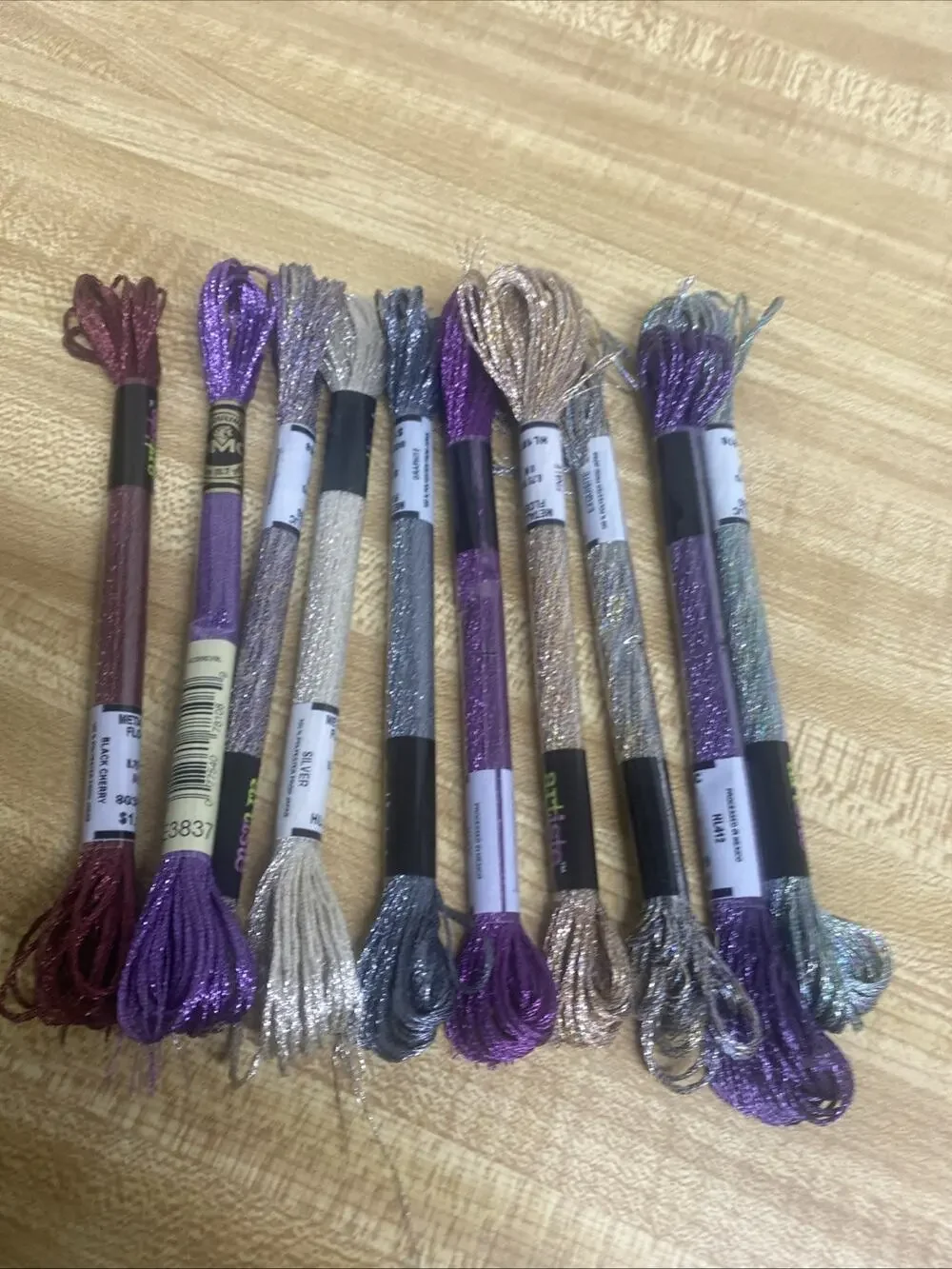 Lot Of 10 Artiste Embroidery Thread Floss New Glitter Metalic Multicolor Pack